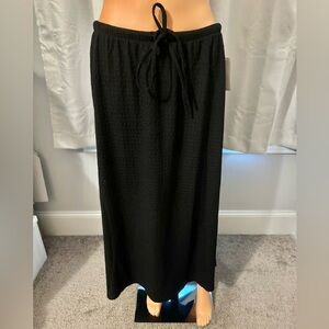 Pretty Truth size M black A-line drawstring maxi skirt new